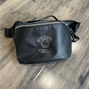 Versace Parfums Black Nylon Medusa Belt Bag
